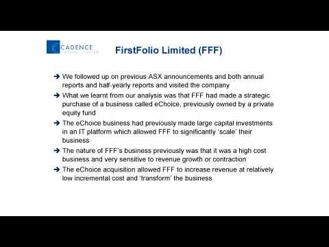 Cadence Capital Limited Quarterly Webcast March 2010