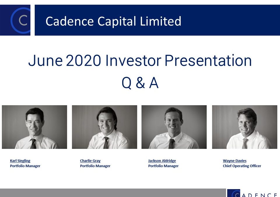 CDM June 2020 Investor Presentation Q & A Session